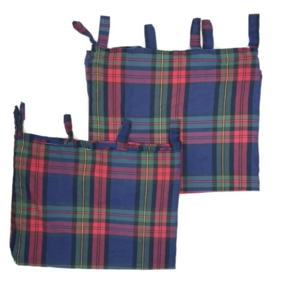 Vintage 90s Luxury Curtains Drapes Valances Plaid